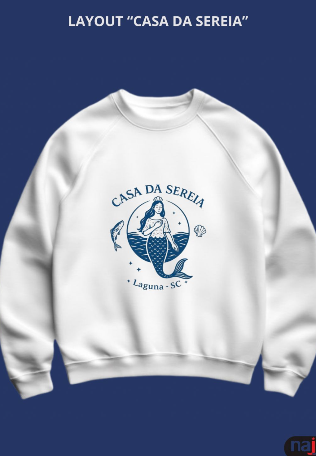 Moletom branco Casa da Sereia